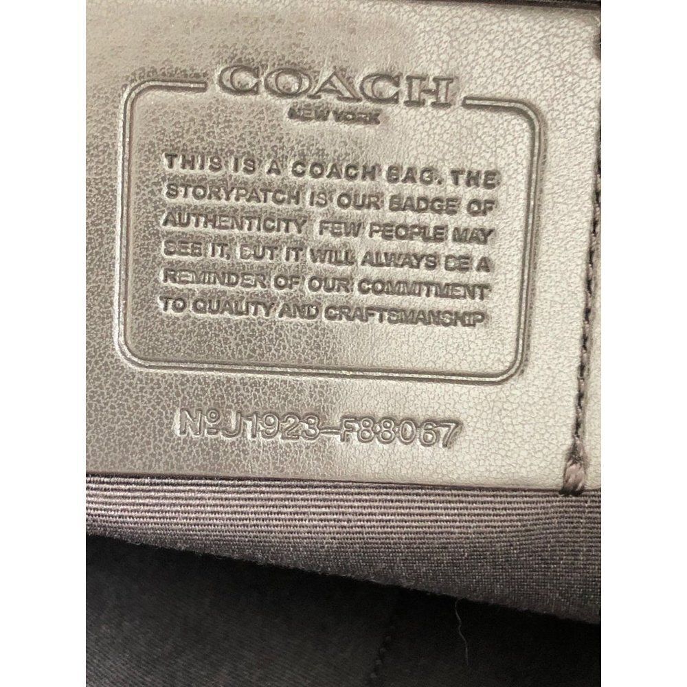 COACH Zip Top Tote Bag Metallic Crossgrain Leather F88067 - Picture 5 of 5